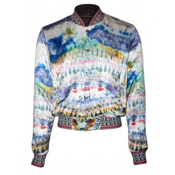 NEW AMIRI women's tie dye bomber jacket in multicolor